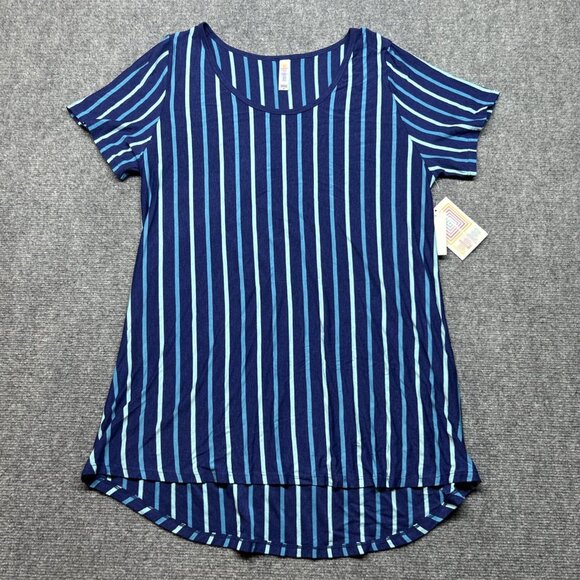 LulaRoe Lot of 2 Classic T-Shirt Womens XL Multicolor Floral Striped Stretch New - Picture 2 of 7